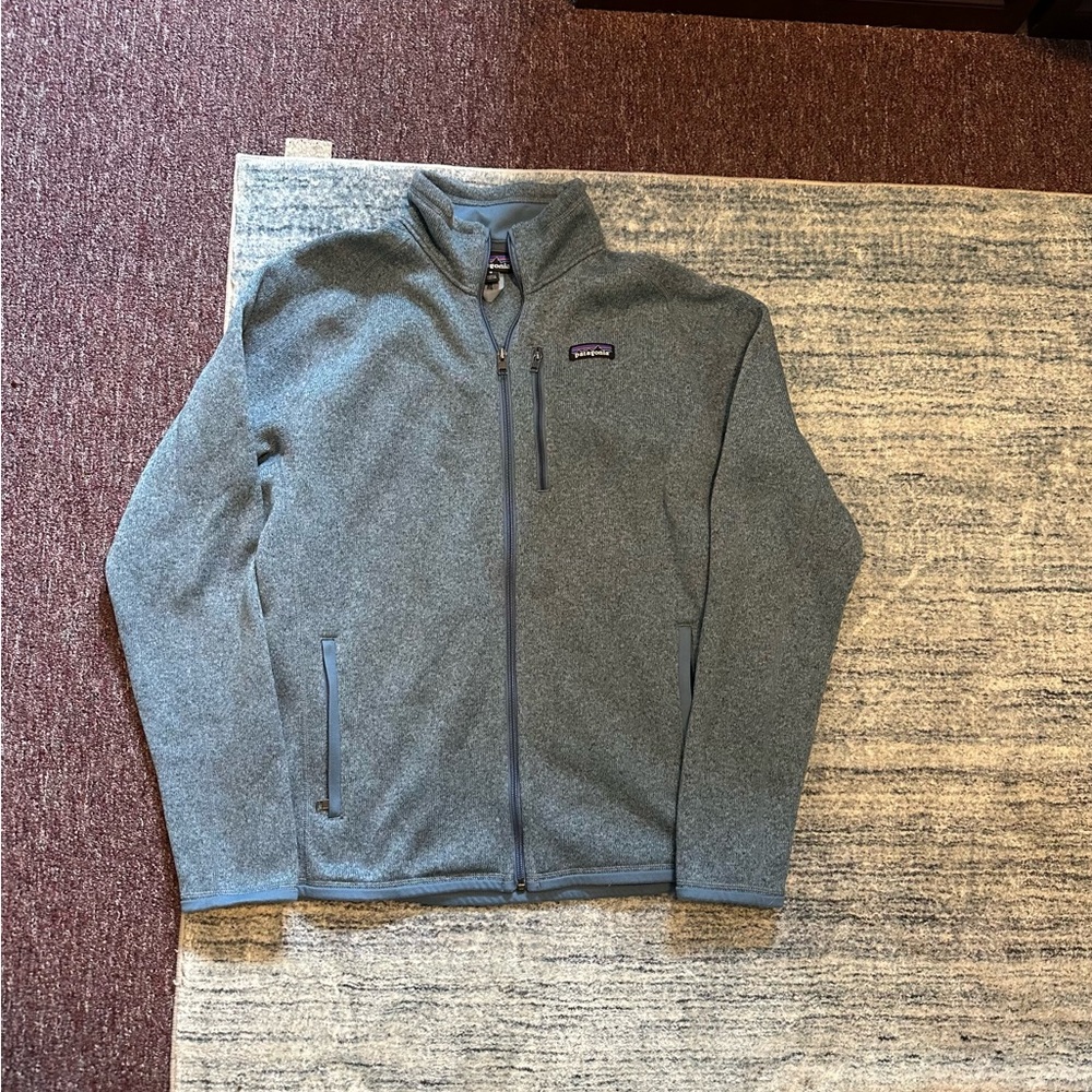 Patagonia light blue full zip jacket size medium